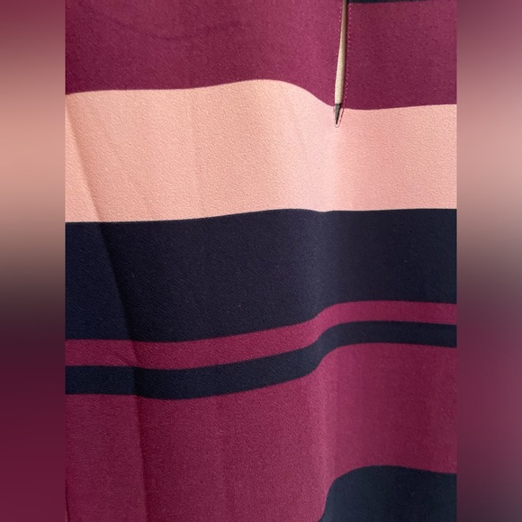 Ann Taylor multicolor sleeveless striped swing dress. - Picture 4 of 6